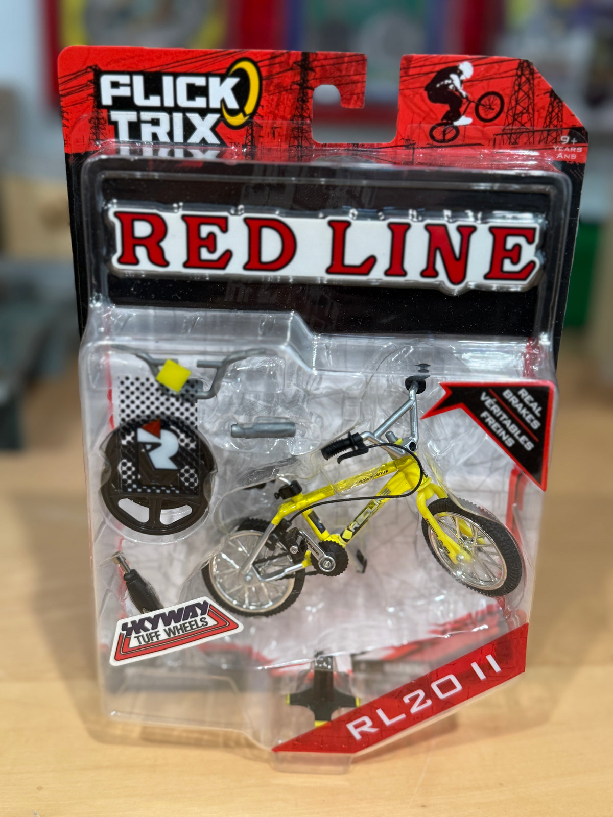 Flick Trix BMX Red Line RL20II Mini Finger Bike Yellow Collector Toy