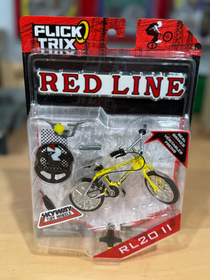Flick Trix BMX Red Line RL20II Mini Finger Bike Yellow Collector Toy