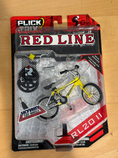 Flick Trix BMX Red Line RL20II Mini Finger Bike Yellow Collector Toy
